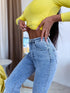 LIGHT BLUE, REGULAR FIT pants "DELICIOUS" T253-4